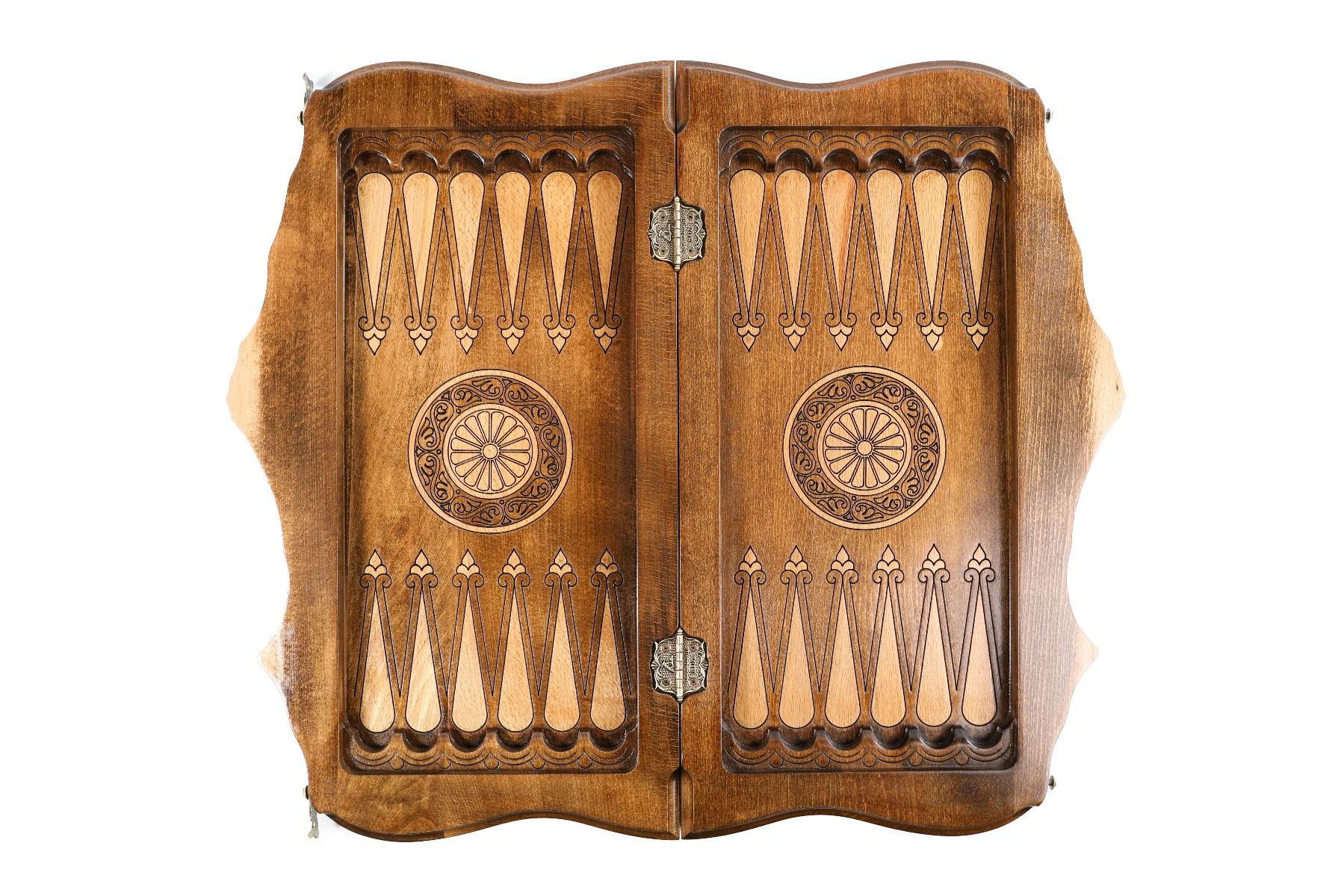 Premium Classic Wooden  2-in-1 Chess-Backgammon Board With Mount Ararat Outline Handcrafted