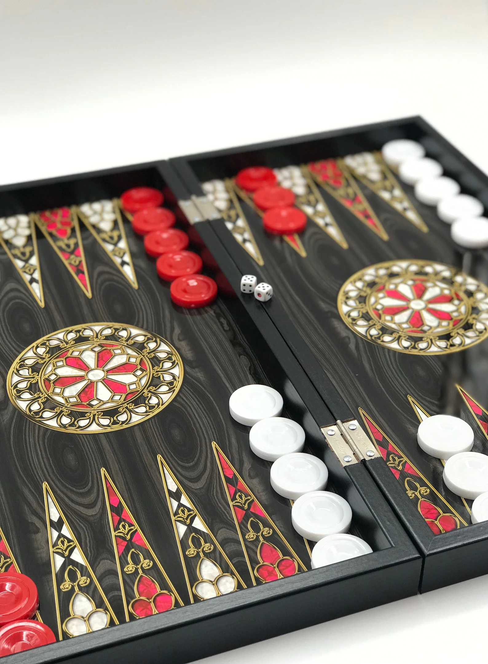 Backgammon and Chess Set, Personalize Backgammon Set with Wooden Chess Pieces and Large Chess Set with Board