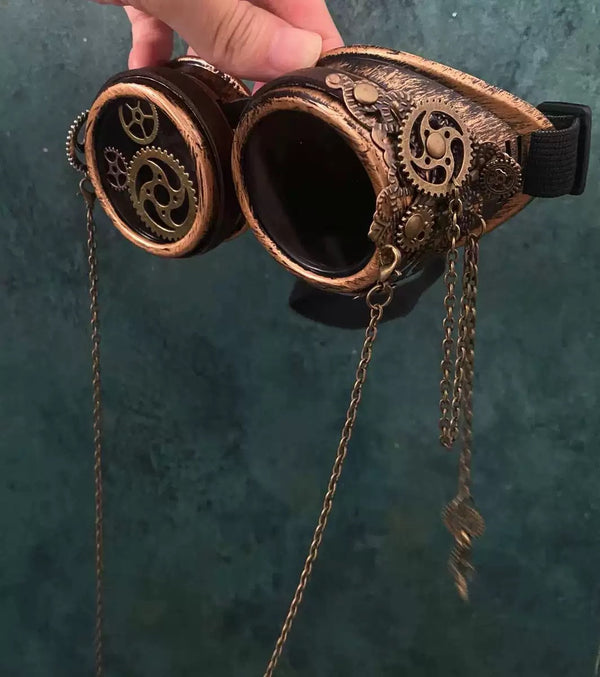 Steampunk Gear-Adorned Goggles – A Vision of Vintage Elegance