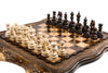 Premium Classic Wooden  2-in-1 Chess-Backgammon Board With Mount Ararat Outline Handcrafted