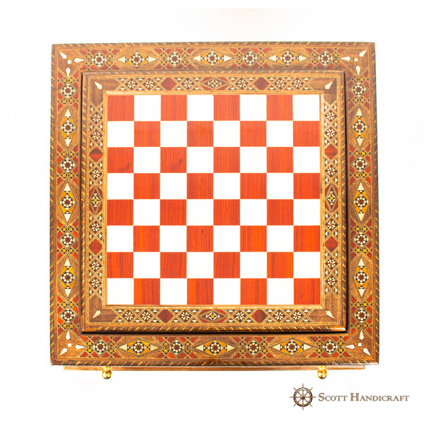 PREMIUM CHESS, BACKGAMMON & CARD GAMES TABLE HANDCRAFTED BY SCOTT HANDICRAFTS