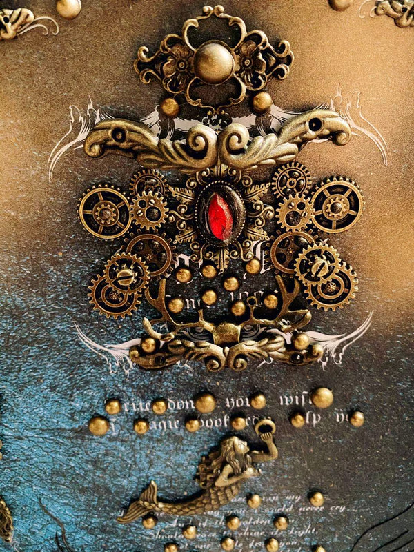 Handcrafted Vintage Steampunk Journal with Ornate Metal Accents