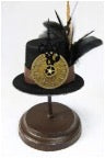 Steampunk Mini Pet Hat with Feather Accent & Sunglass Chains