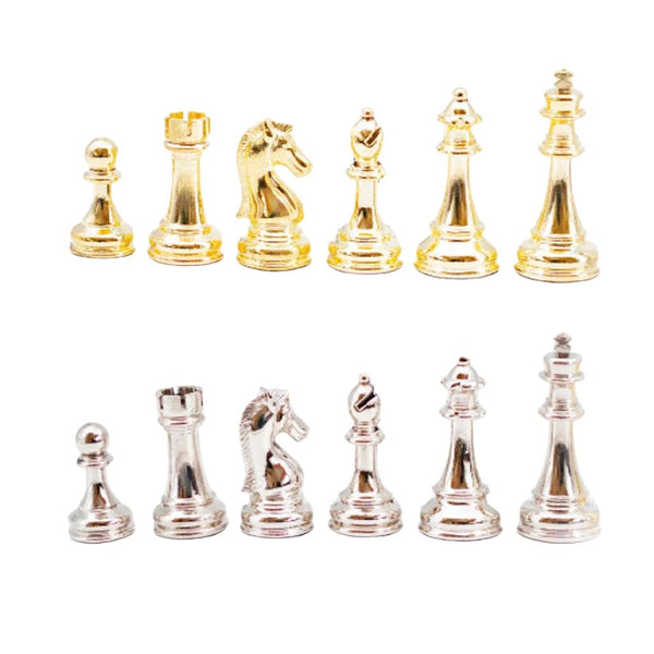 Metal Chess Pieces, Wooden Engraved Chess Board & Personalized Chess Set