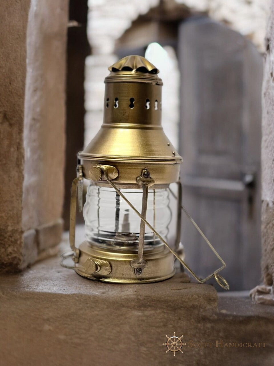 Antique Finish Nautical Ship Lantern Lamp, Maritime Charm for Your Home or Boat