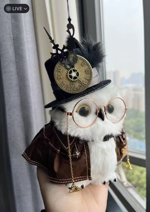 Steampunk Mini Pet Hat with Feather Accent & Sunglass Chains