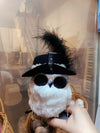 Steampunk Mini Pet Hat with Feather Accent & Sunglass Chains