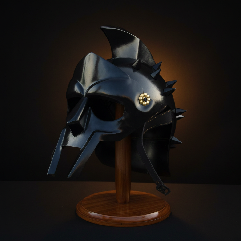 Black Gladiator Helmet - Side Angle Cinematic