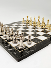Large Premium Chess Set With Metal Pieces Board, Classic Chess Pieces Copper, Gold, Silver, Black And White
