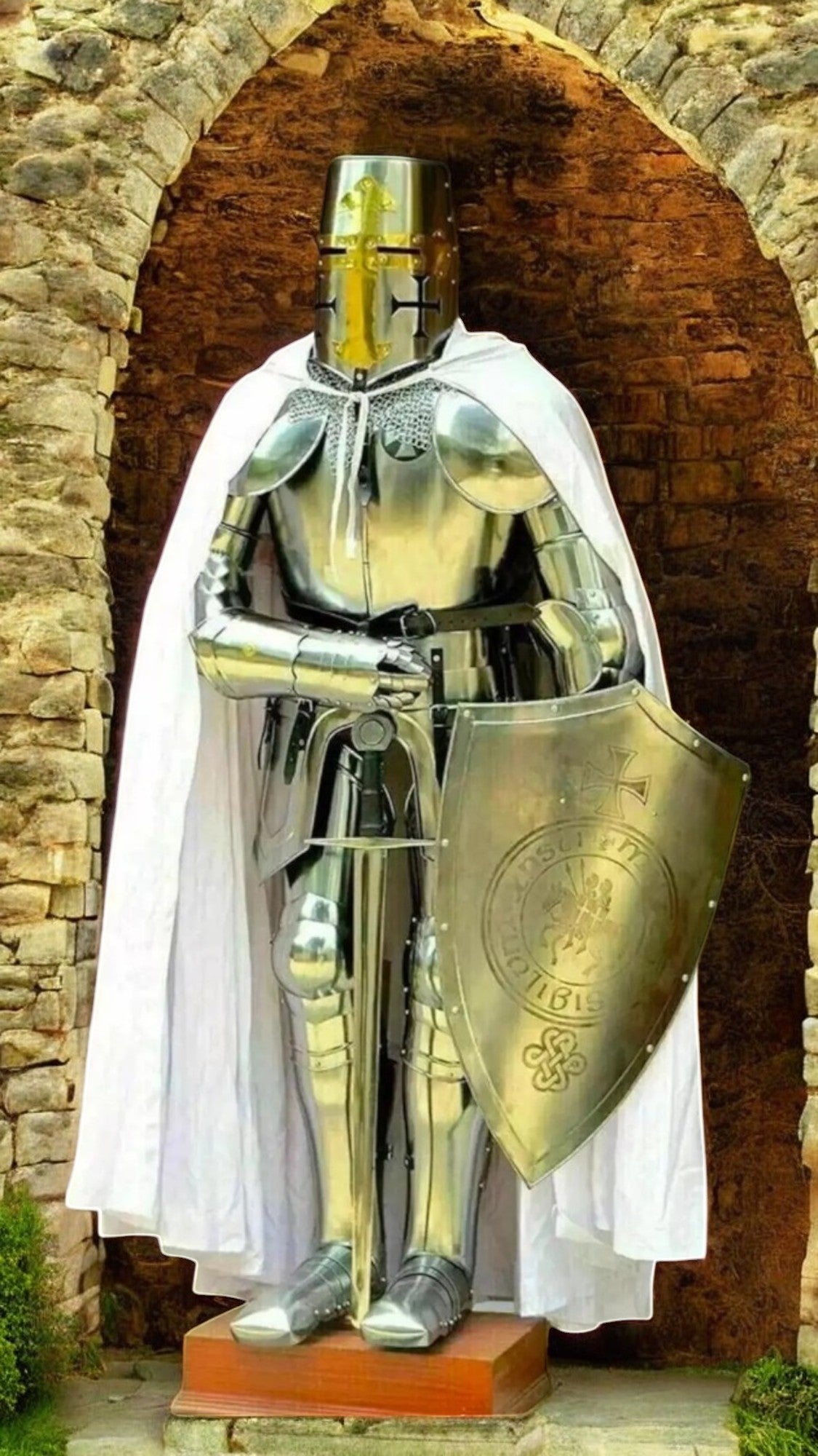 Medieval Knights Templar Armor Suit, Full Steel Templar body Suit fully Wearable.