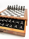 High Quality Personalized Handmade Black And White Chess Board With Chess Pieces Storage Drawer Chess