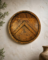 Handcrafted King Leonidas Spartan Shield – 24" Antique Finish with Leather Strap
