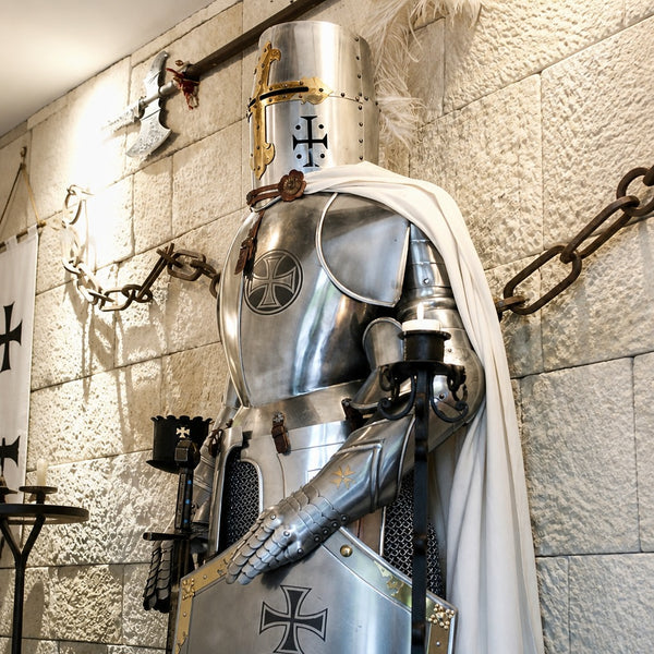 Medieval Knights Templar Armor Suit, Full Steel Templar Body Suit Fully Wearable.