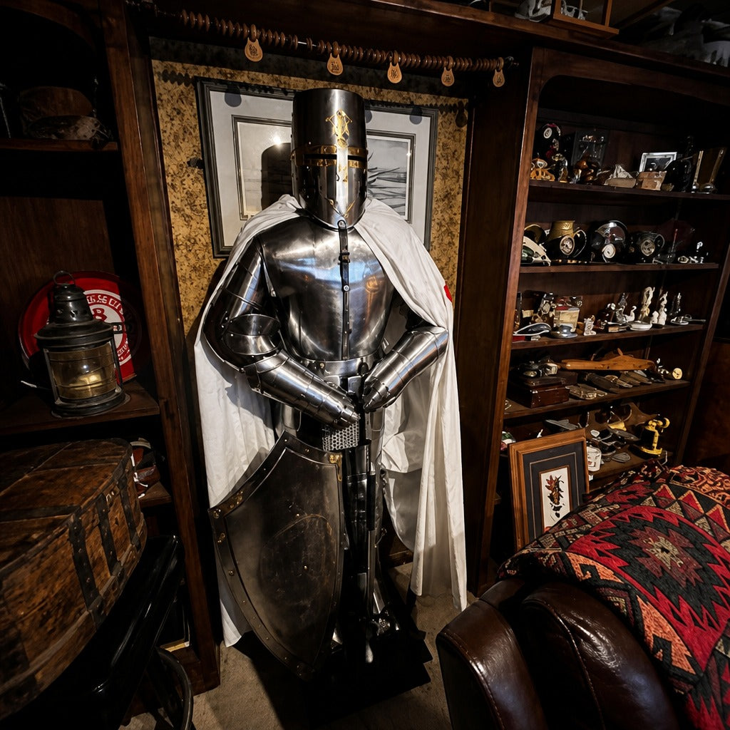 Medieval Knights Templar Armor Suit, Full Steel Templar Body Suit Fully Wearable.