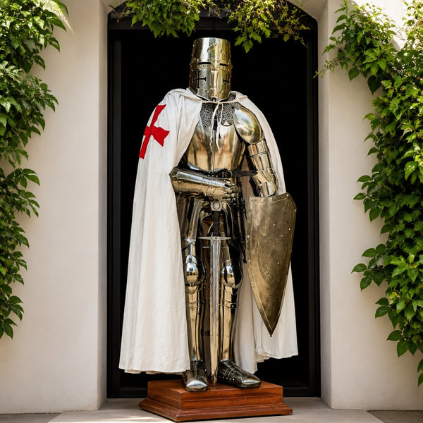 Medieval Knights Templar Armor Suit, Full Steel Templar Body Suit Fully Wearable.