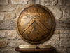 Handcrafted King Leonidas Spartan Shield – 24" Antique Finish with Leather Strap