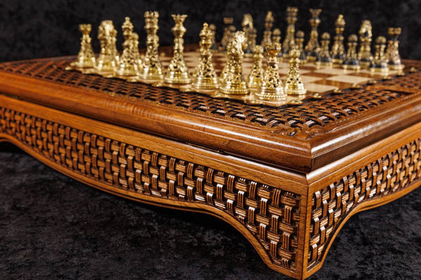 Imperial Legacy – Handcrafted Luxury Chess Set with Intricate Storage