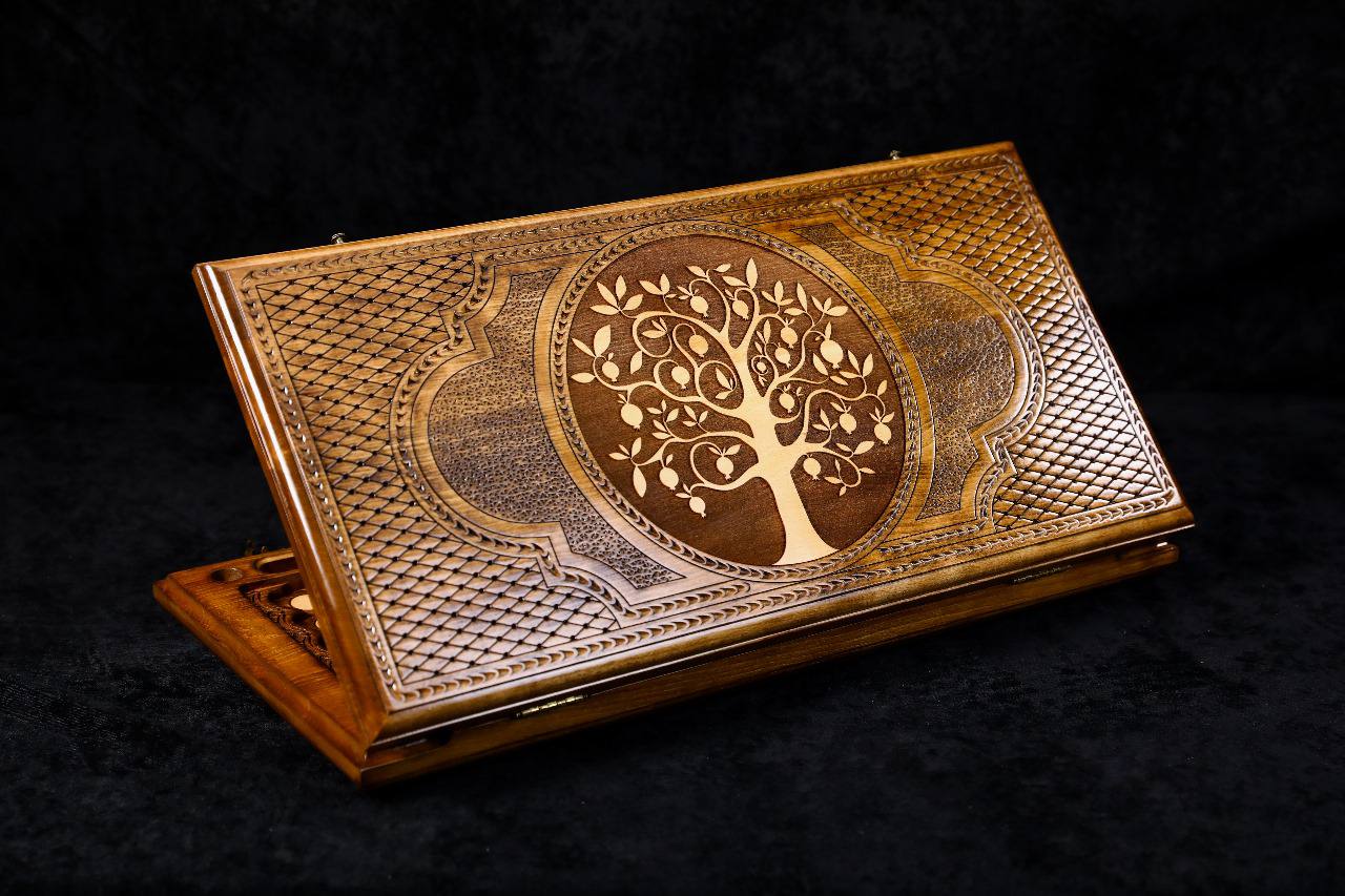 Tree of Life – Classic Handcrafted 2-in-1 Chess & Backgammon Set