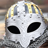 Viking Helmet Vendal Steel & Brass Viking Helmet Chain mail Helmet