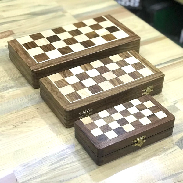 Mini Chess Box Mini Chess Set with Magnetic Board Handmade Wooden Engraved Set, Perso