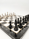 Large Premium Chess Set With Metal Pieces Board, Classic Chess Pieces Copper, Gold, Silver, Black And White