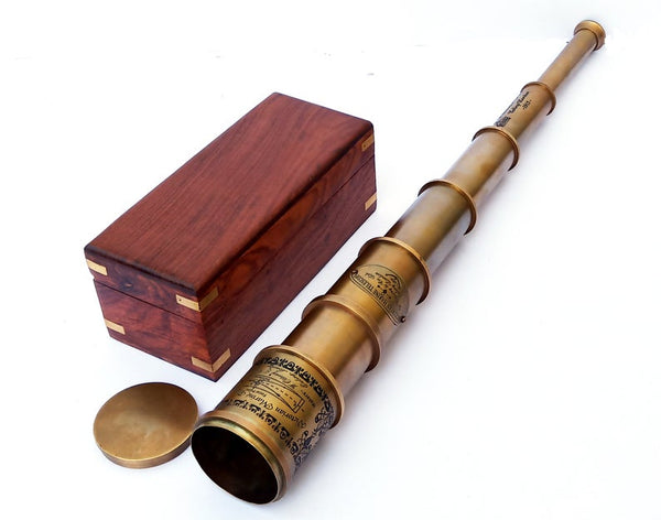 Marine Victorian Telescope 20" with Box by Scott Handicrafts