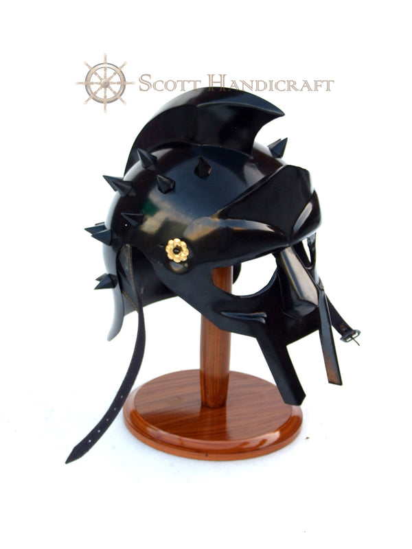 Roman Gladiator Maximus Helmet - Black