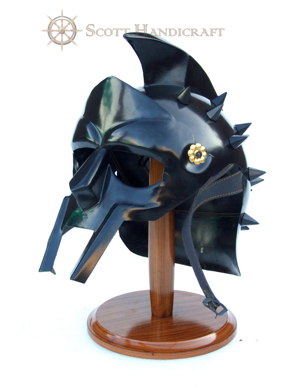 Roman Gladiator Maximus Helmet - Black