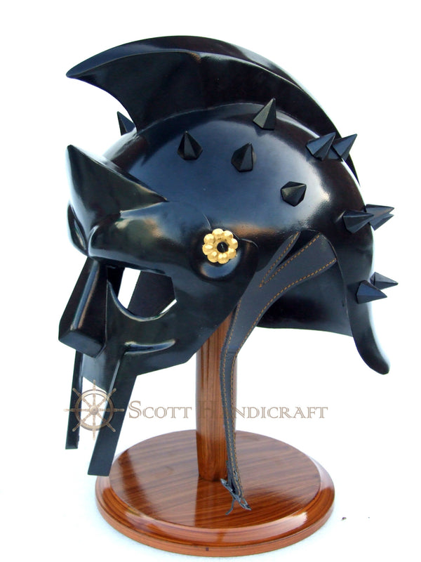 Roman Gladiator Maximus Helmet - Black