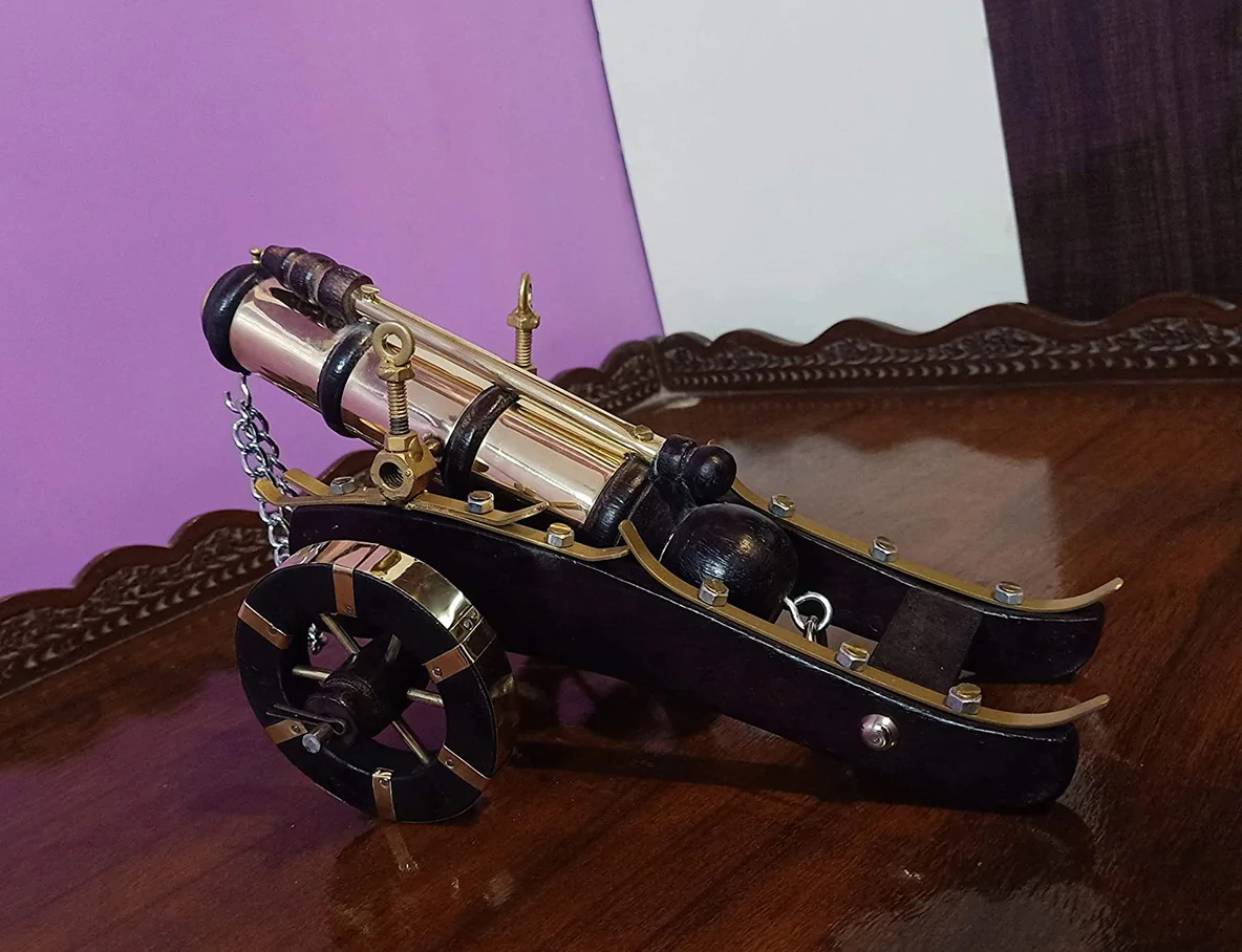 Handcrafted Wooden Cannon for Decoration or Gift