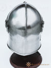 Barbuta Helmet Knights Templar Crusader Helmet (Steel) - Free Wooden Stand