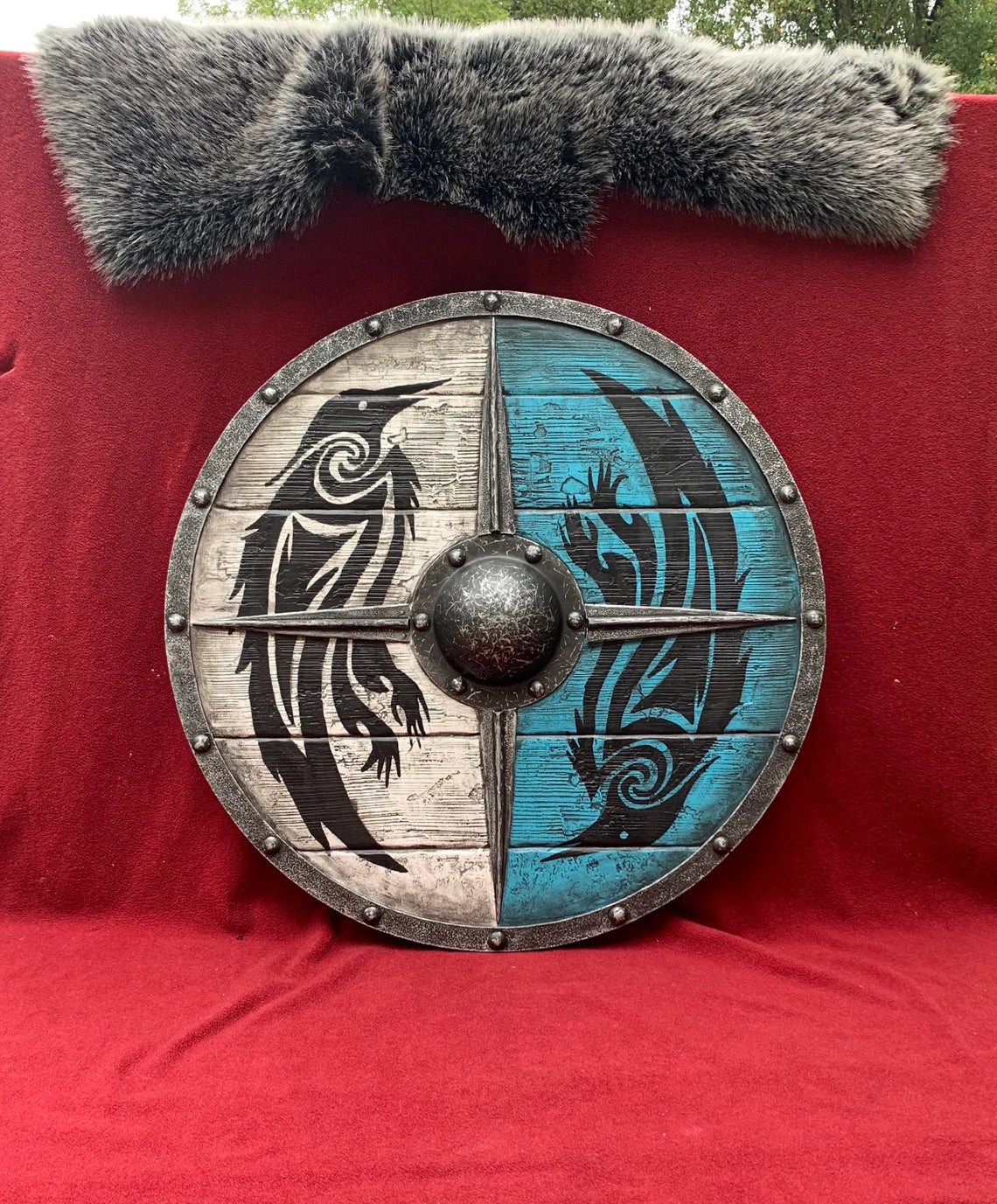 Eivor Valhalla Raven Battleworn Viking Shield - Scott Handicraft