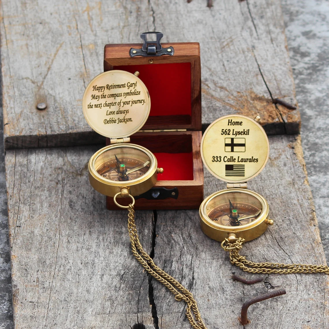 Compass Customisable POCKET COMPASS CUSTOMIZABLE ENGRAVING PERSONALIZED GIFT WITH BAG - SCO