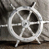 Scott handicraft Premium Nautical Handcrafted 20" White Wooden Ship Wheel