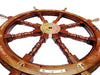 24" Ship Wheel with Brass Knob - Handcrafted Pirate Rustic Captain's Wall Décor for Home