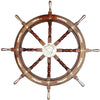 24" Ship Wheel with Brass Knob - Handcrafted Pirate Rustic Captain's Wall Décor for Home