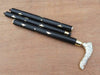 White Flower Leaf Victorian Handle handmade brass walking stick.