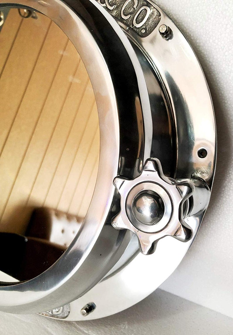 Stunning Porthole Mirror Silver Nickel Aluminum - Scott's New Collection
