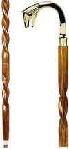 Handmade Spiral Rope Style Victorian Handcrafted Head Brass Walking Sticks.