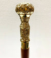 Brass Knob Designed Handle Wooden Walking Stick