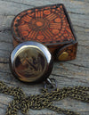 Beautiful Anchor pocket  compass with bag