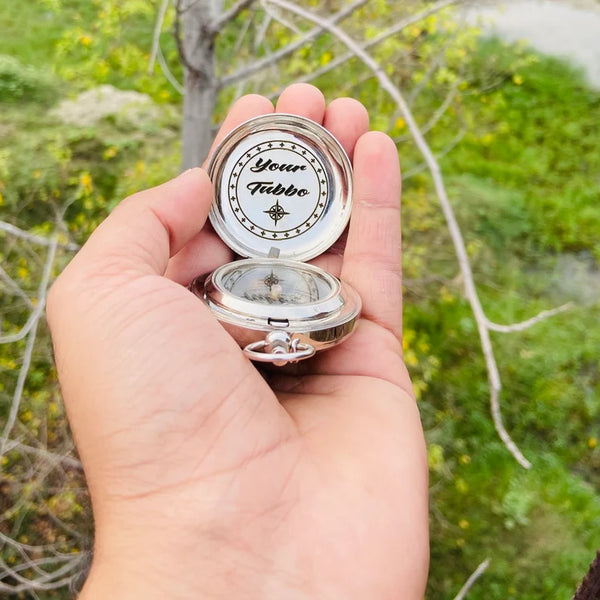 Compass customizable engraving personalized gift with box - Scott Handicraft