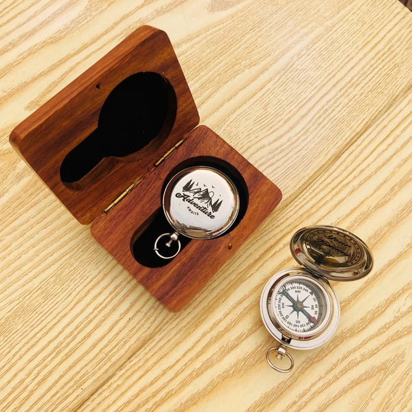 Compass Customisable Compass customizable engraving personalized gift with box - Scott Hand