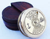 Nautical Anchor Calendar Brass Compass with Leather Bag