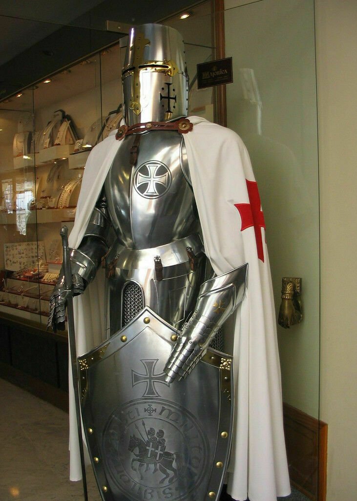 Medieval Knights Templar Armor Suit, Full Steel Templar body Suit fully Wearable.