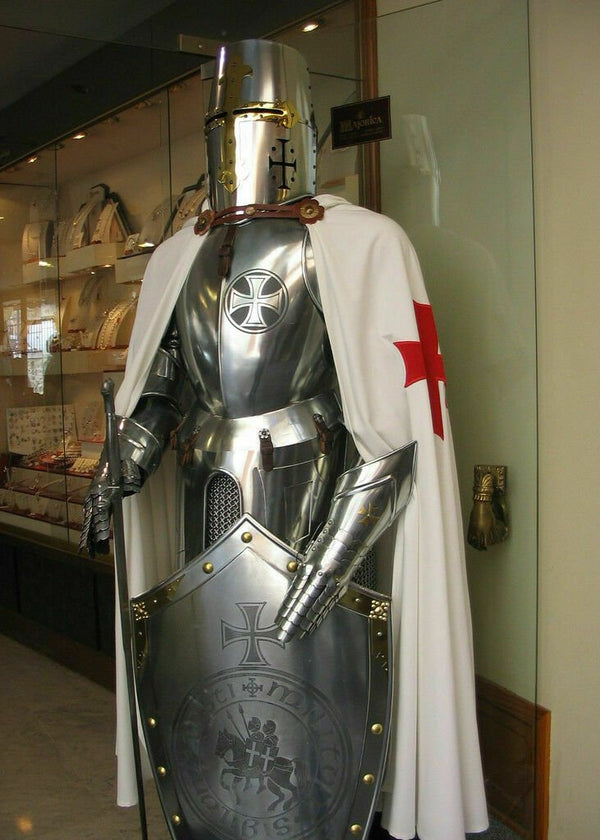 Medieval Knights Templar Armor Suit, Full Steel Templar body Suit fully Wearable.