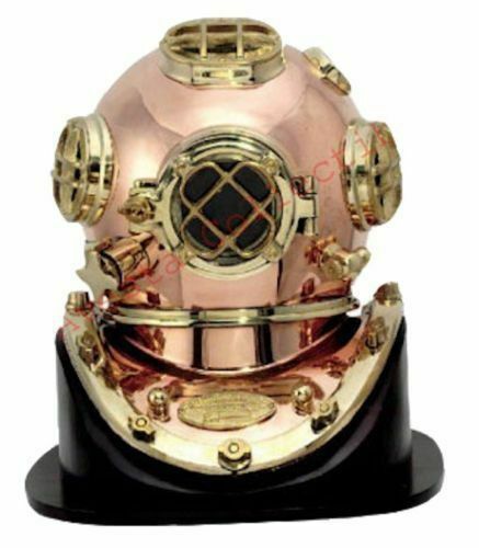 Premium 100% Brass & Copper Exclusive Mark v Replica Helmet Limited Edition- Free Wooden Base