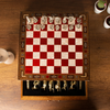 Premium Handmade Chess Set Board with Storage Metal Theme Chess Pieces